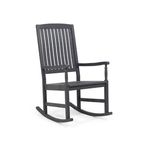 English Elm Christopher Knight Home® - Acacia Outdoor Porch Rocking Chair – Durable Acacia Hardwood, Rustic Slat Design, Smooth Rocking Motion DARK GREY 65490.00DGRY