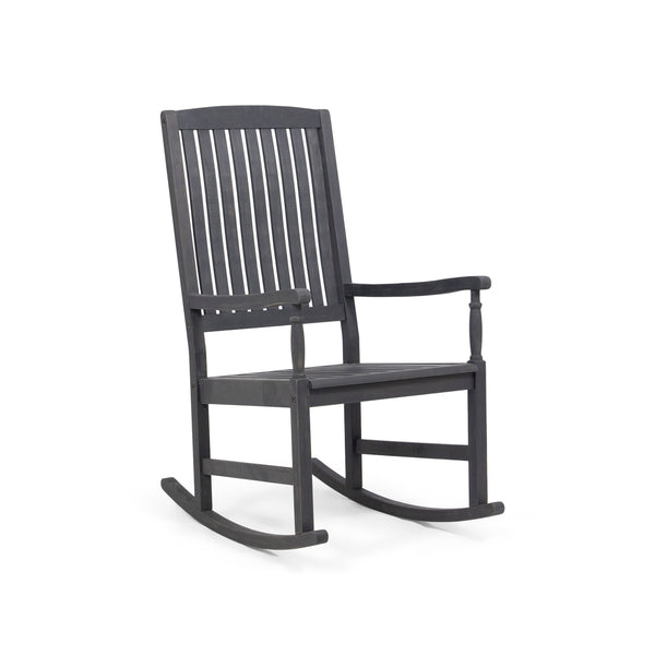 English Elm Christopher Knight Home® - Acacia Outdoor Porch Rocking Chair – Durable Acacia Hardwood, Rustic Slat Design, Smooth Rocking Motion DARK GREY 65490.00DGRY