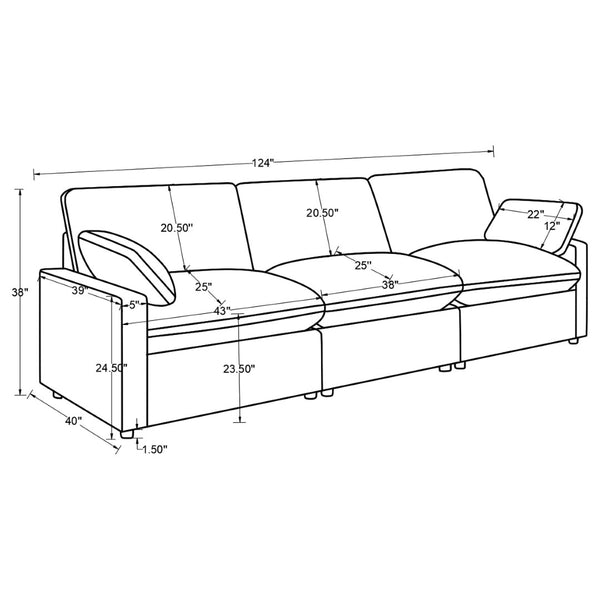 English Elm Hollander Modular Power Reclining Sofa with Wall Hugger Design for Compact Living B062S01722