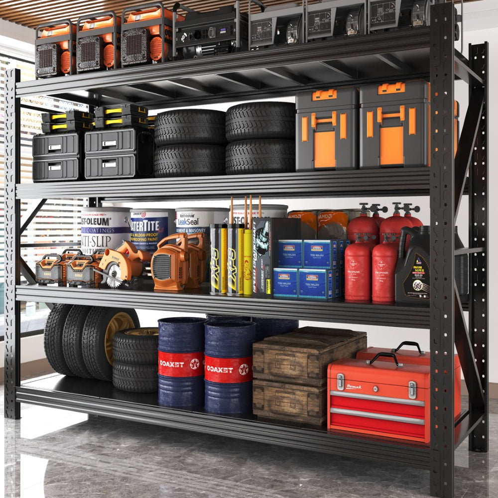 English Elm Garage Steel Shelving Unit Heavy Duty Adjustable Industrial Storage Rack for Pantry T5667P500107