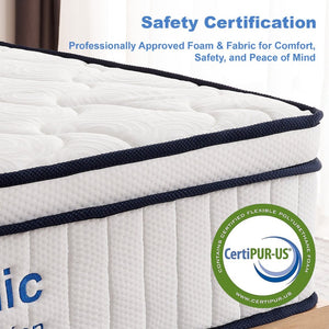 English Elm 12 Inch Queen Hybrid Mattress Memory Foam Pocket Springs Medium Firm Cooling W2699P399180