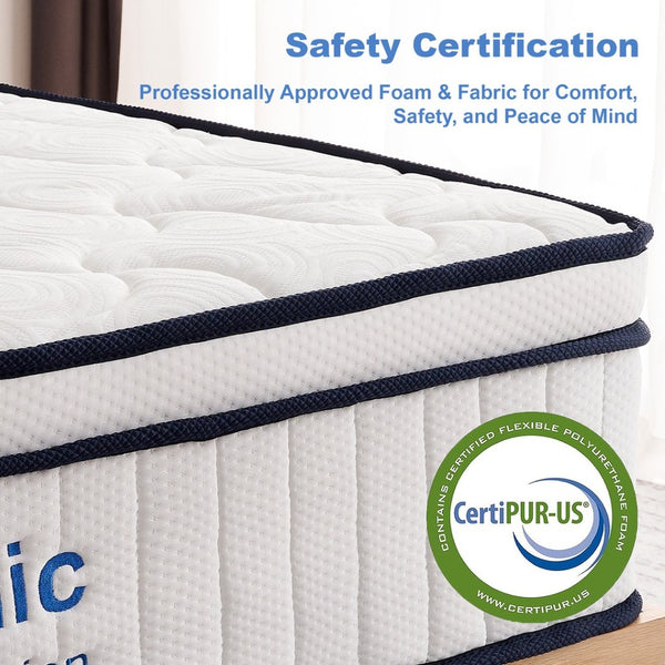 English Elm 12 Inch Queen Hybrid Mattress Memory Foam Pocket Springs Medium Firm Cooling W2699P399180
