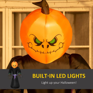 English Elm Halloween Inflatable Reaper Pumpkin Yard Display with Built-in Leds for Spooky Nights T3971P382735