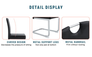 English Elm Set Of 4 Black Ergonomic Dining Chairs With Spring Support - Modern Comfort & Style For Any Space W3226P279080-GIGA