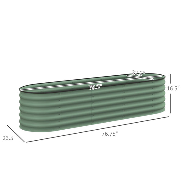 English Elm Outsunny Galvanized Steel Raised Garden Bed Modular Outdoor Planter with Safe Edging W2225P200928