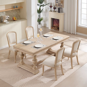 English Elm French Country Dining Chairs Set Of 2 - Stylish Upholstered Design, Fan-Back Comfort For Any Space W3426P324536