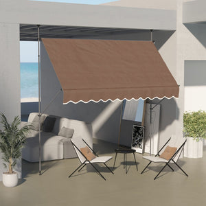 English Elm Outsunny Freestanding Manual Retractable Awning, 118" Uv-Protected Shade For Decks & Windows W2225P200707-GIGA