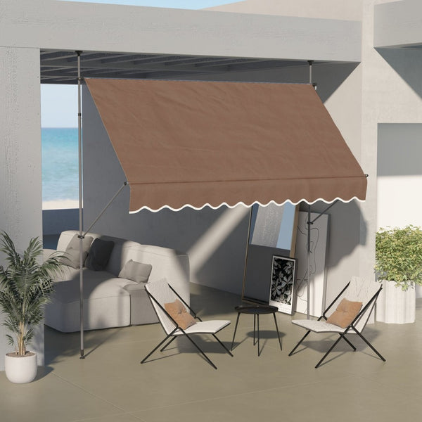 English Elm Outsunny Freestanding Manual Retractable Awning, 118" Uv-Protected Shade For Decks & Windows W2225P200707-GIGA
