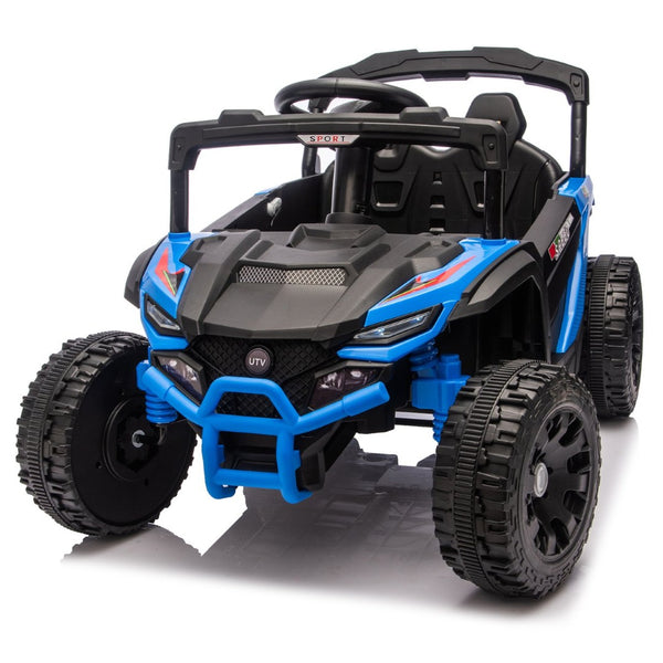 English Elm 24v Kids Utv Ride on with Dual 80w Motors Remote Control and Four Wheel Suspension Blue W1578P342132