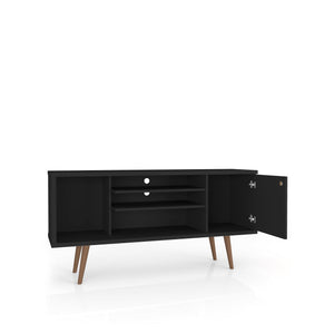 English Elm Liberty 53" Black Tv Stand - Mid-Century Modern Design With Smart Storage & Wire Management Solutions B365P398345