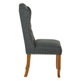 OSP Home Furnishings Jessica Tufted Wing Dining Chair Charcoal