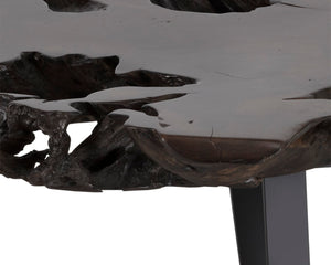Sunpan RUSTEAK Handcrafted Teak Root Coffee Table - Unique Live-Edge Design with Sturdy Black Iron Base 102690