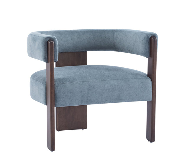 English Elm Christopher Knight Home® - Modern Velvet Upholstered Accent Arm chair with Barrel Back Design, Luxurious Velvet Comfort & Curved Legs Blue 29.5 L x 25.5 W x 14.5 H N776P205886C