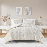 Intelligent Design Naomi Glam/Luxury Metallic Print Faux Fur Comforter Set ID10-2239 White/Gold