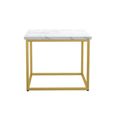 English Elm Wallace & Bay - Wallace & Bay  Marb White End Table