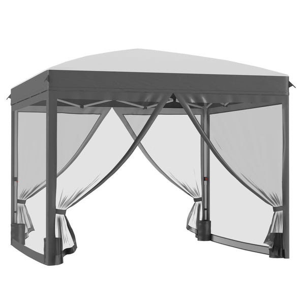 English Elm Outsunny 10' X 10' Pop Up Canopy Tent With Mesh, Instant Sun Shelter For Outdoor Events & Picnics W2225P174232-GIGA