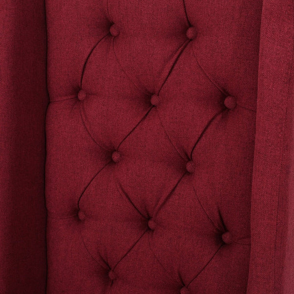English Elm Dining Chair Set of Two Wingback Button Tufted High Back Birch Leg Upholstered Red 61539.00DRED