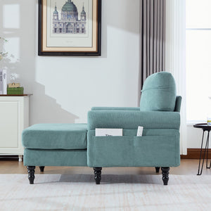 English Elm Modern Chenille Fabric Recliner Chaise Lounge Sofa with High-Resilience Foam, 550LB Capacity, Cozy Plush Backrest and Armrests for Living Room Relaxation Mint Green W395P371334