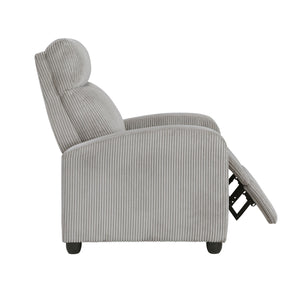 English Elm Modern Parsons Push Back Recliner Chair in Soft Corduroy Fabric — Sleek Comfortable Living Room Lounger with Solid Wood Frame and Easy Recline Mechanism Light Gray 30 L x 27 W x 21.5 H B011P395853