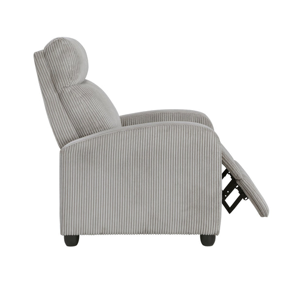 English Elm Modern Parsons Push Back Recliner Chair in Soft Corduroy Fabric — Sleek Comfortable Living Room Lounger with Solid Wood Frame and Easy Recline Mechanism Light Gray 30 L x 27 W x 21.5 H B011P395853