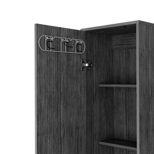 English Elm Storage Cabinet Buccan Smokey Oak Gray Laundry Organizer with Single Door & 5 Shelves, Versatile Home Storage B092142829