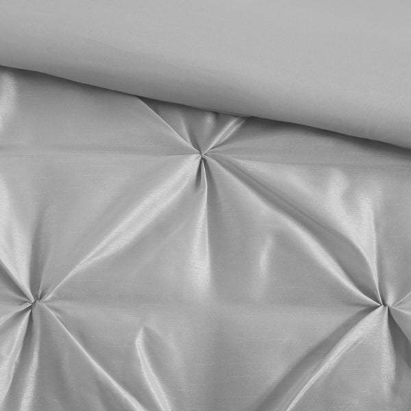 English Elm 7-piece Cal King Tufted Pleated Comforter Set with Embroidered Decorative Pillows B035P463171
