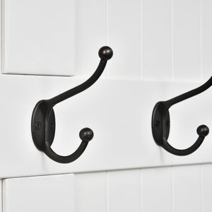 English Elm HOMCOM 38" 3-in-1 Entryway Hall Tree Bench with 4 Double Hooks, Shoe Storage & Anti-Tip System W2225P173983