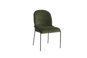 English Elm Modern Curved High Back Dining Chairs with Bronze Iron Frame Linen Upholstery Set of 2 N762P288935F