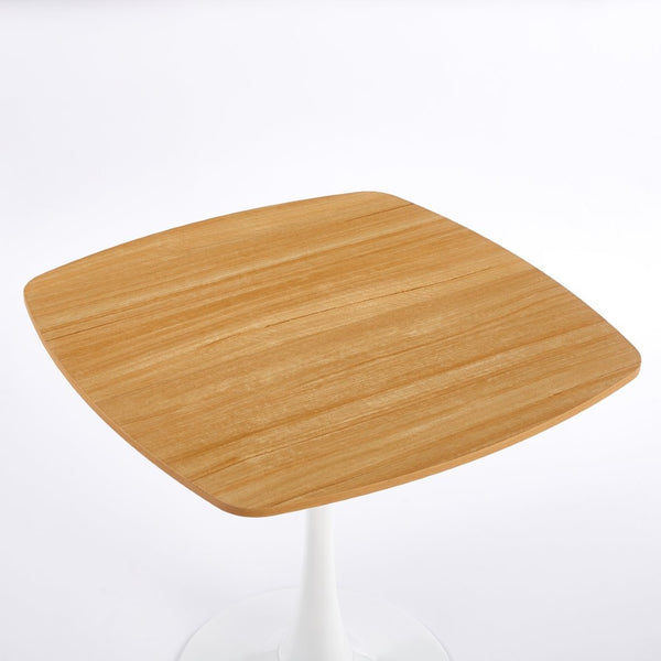 English Elm 1+4,5pieces Mid-century Dining Set White Mdf Top Tapered Metal Legs Seats Six W3766S00009