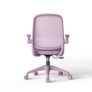 English Elm Ergonomic Mesh Back Task Chair with Flip Armrests High Density Foam Seat 500lb Capacity Purple W5280P464446