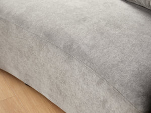 English Elm 132" Curved Sofa with Velvet Upholstery, Luxurious 6-Seater Half Moon Design for Modern Spaces Grey B2735S00030