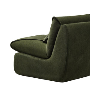 English Elm Compressed Lounge Chair with Ottoman - Space-Saving Chenille Upholstered Sofa, High-Density Foam Comfort Green W1036P251828