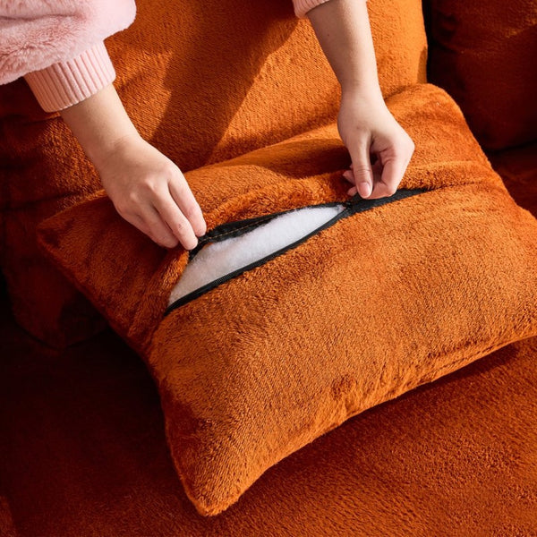English Elm Large Plush Floor Sofa Foldable Foam Mattress with Pillows for Living Room Lounge W3612P440208