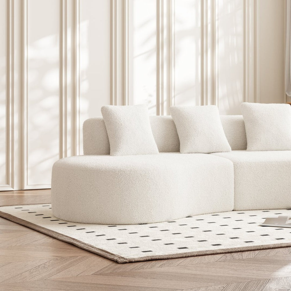 English Elm Modern Curved 5-Seater Sectional Sofa - Stylish Velvet Couch For Comfort & Easy Setup W1765S00121-GIGA