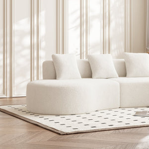 English Elm Modern Curved 5-Seater Sectional Sofa - Stylish Velvet Couch For Comfort & Easy Setup W1765S00121-GIGA