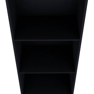 English Elm Bookcase with Six Spacious Shelves and Sturdy Legs for Compact Rooms, Durable Engineered Wood Design Black 49.21 L x 16.54 W x 3.54 H B097P250875
