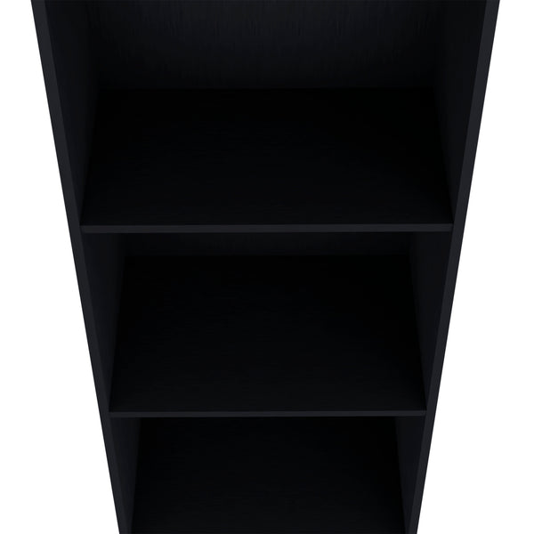 English Elm Bookcase with Six Spacious Shelves and Sturdy Legs for Compact Rooms, Durable Engineered Wood Design Black 49.21 L x 16.54 W x 3.54 H B097P250875