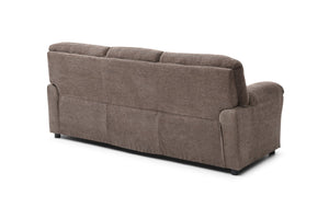 English Elm Hamilton Tufted Chenille Sofa with Nailhead Trim, Foam-Encased Coil Support and Removable Back Cushions Brown 33 L x 80 W x 23 H B078P349538