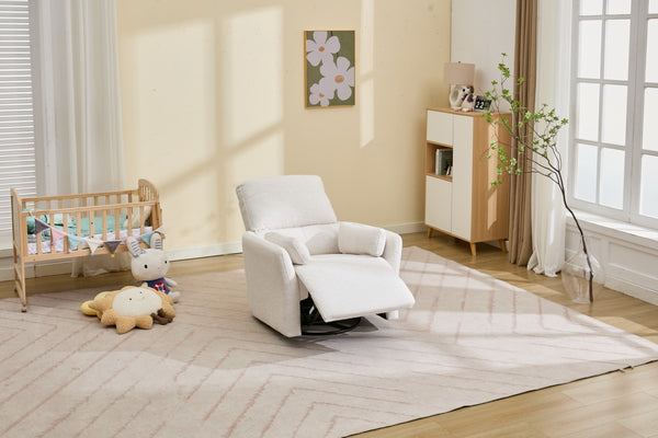 English Elm Lwp45 Power Swivel Recliner with Usb Port Wide Padded Seat for Media Rooms Beige W1805P394161