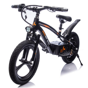 English Elm 24v Kids Electric Dirt Bike 300w Motor 16in Pneumatic Tires Adjustable Seat Ages 5 to 12 Black W1578P335442