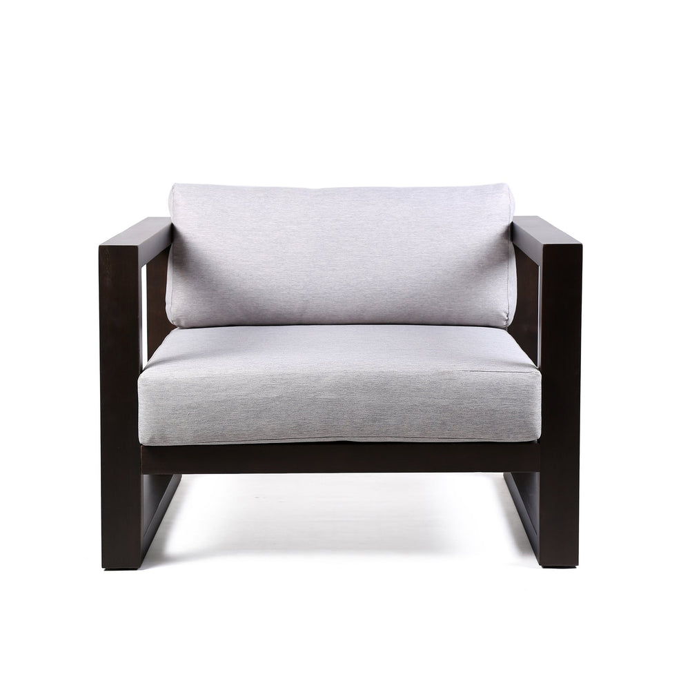 English Elm Quivra Dark Eucalyptus Outdoor Lounge Chair with Gray UV-Resistant Cushions, Ergonomic Support B2736P354403