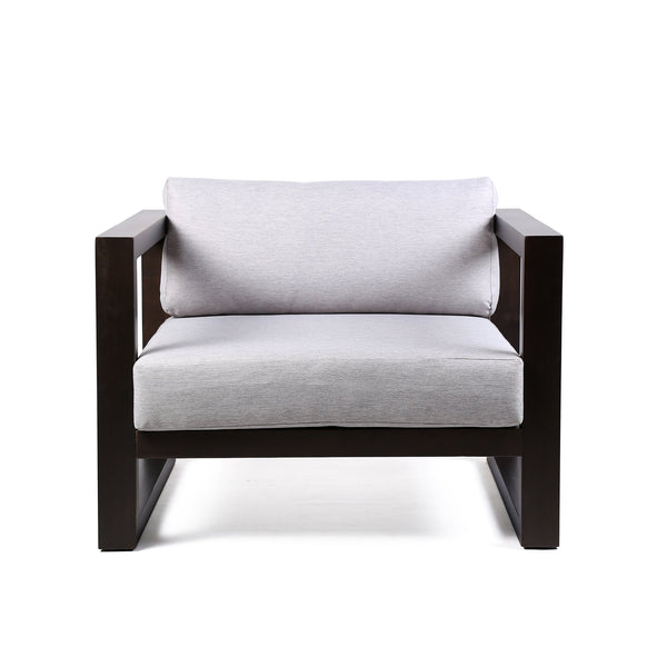 English Elm Quivra Dark Eucalyptus Outdoor Lounge Chair with Gray UV-Resistant Cushions, Ergonomic Support B2736P354403