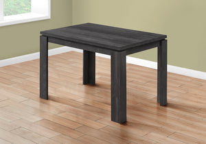 English Elm Dining Table with Reclaimed Wood Look Top and Thick Block Legs, Seats 4, Compact Farmhouse Style Black 52 L x 35 W x 5 H B2710P218832