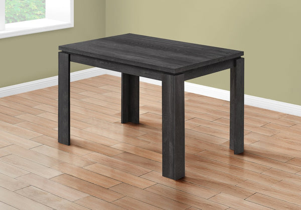 English Elm Dining Table with Reclaimed Wood Look Top and Thick Block Legs, Seats 4, Compact Farmhouse Style Black 52 L x 35 W x 5 H B2710P218832