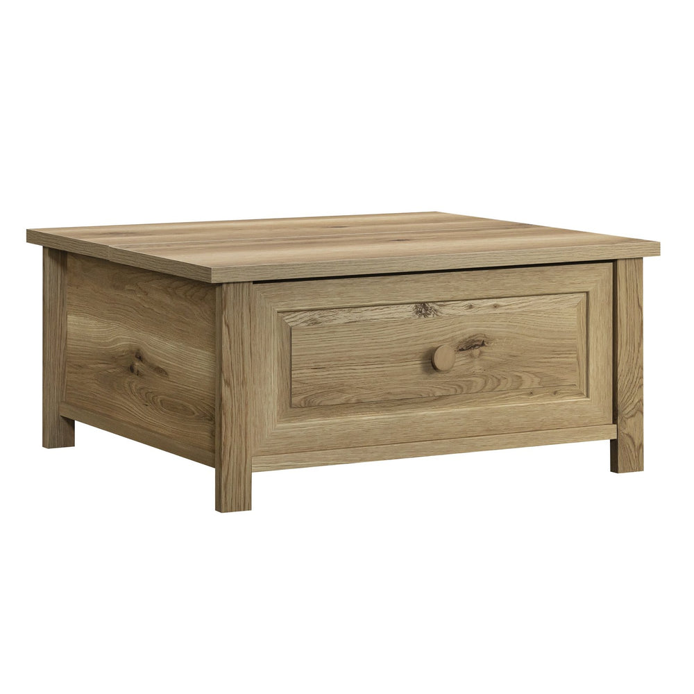 English Elm Lift-Top Coffee Table - Rustic Brown, Versatile Storage & Pop-Up Surface For Modern Living Spaces B356P367868