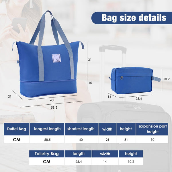 English Elm Softside Expandable Spinner Luggage Set with Tsa Lock Duffel Polyester Travel Navy Blue N732P201004C