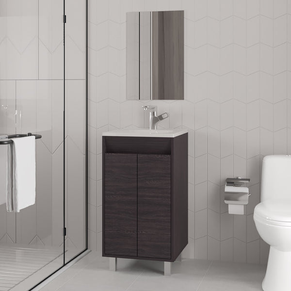 English Elm Colville Floating Wall Mount Vanity Cabinet Matte Finish Modern Bathroom Storage B092P439925