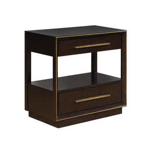 English Elm 2 Chic Two-Drawer Nightstand with Sparkling Acrylic Panels and Faceted Crystal Hardware for Glam Bedrooms Dark Brown B016P255632