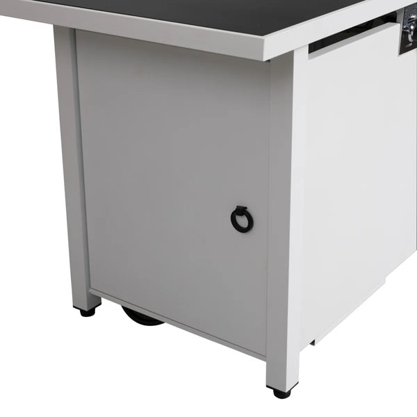 English Elm 43" Metal Rectangular Fire Pit Table — 50,000 BTU Propane Heater, Powder-Coated Steel, Hidden Tank Compartment B120P373114