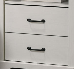 English Elm Elettra Two Drawer Nightstand with Usb Charging Oak Finish Sleek Bedroom Storage White B2749P413339